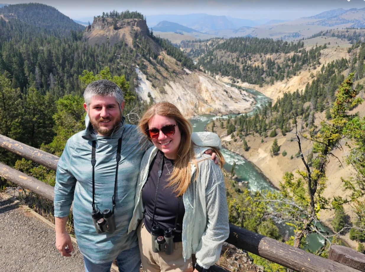 Brittanie and Paul at Yellowstone during the Montana work trip